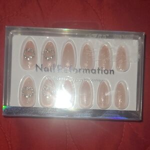 Nail Reformation Nude Press-On Nails with Rhinestone Accents Medium Length